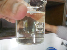 Result - Solubility test - 20ml water + 20ml material                  