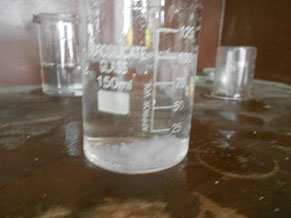 Solution test – 1gram in material + 100ml in water     