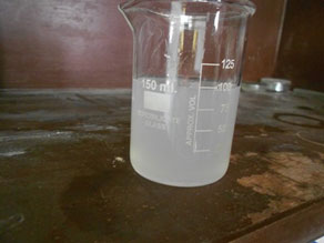 Result - Solution in water test- 25% material + 75% water