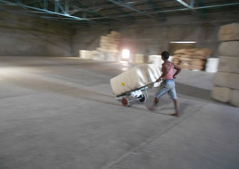 Raw cotton bale container loading inspection-Weight on Weigh Bridge and